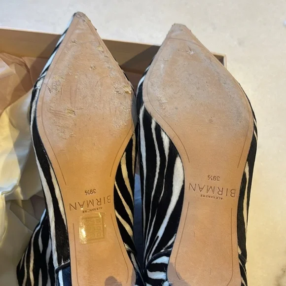 SOLD!!!!  ALEXANDRE BIRMAN PONY HAIR ZEBRA PRINT ZIP BOOTIE. 39.5 - Picture 10 of 11